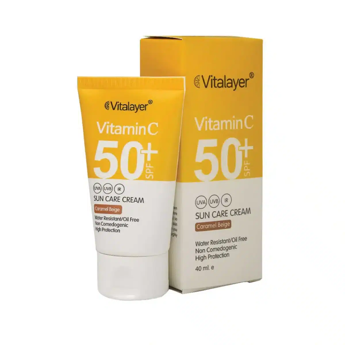 کرم ضد آفتاب SPF50+ حاوی ویتامین C ویتالیر بژ کاراملی 40 میلی لیتر - Image 2